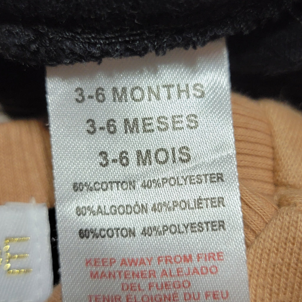 2 Pc RZ by Rachel Zoe Infant Black & Tan Jogger Set w/ Pocket & Smile -Size 3/6M