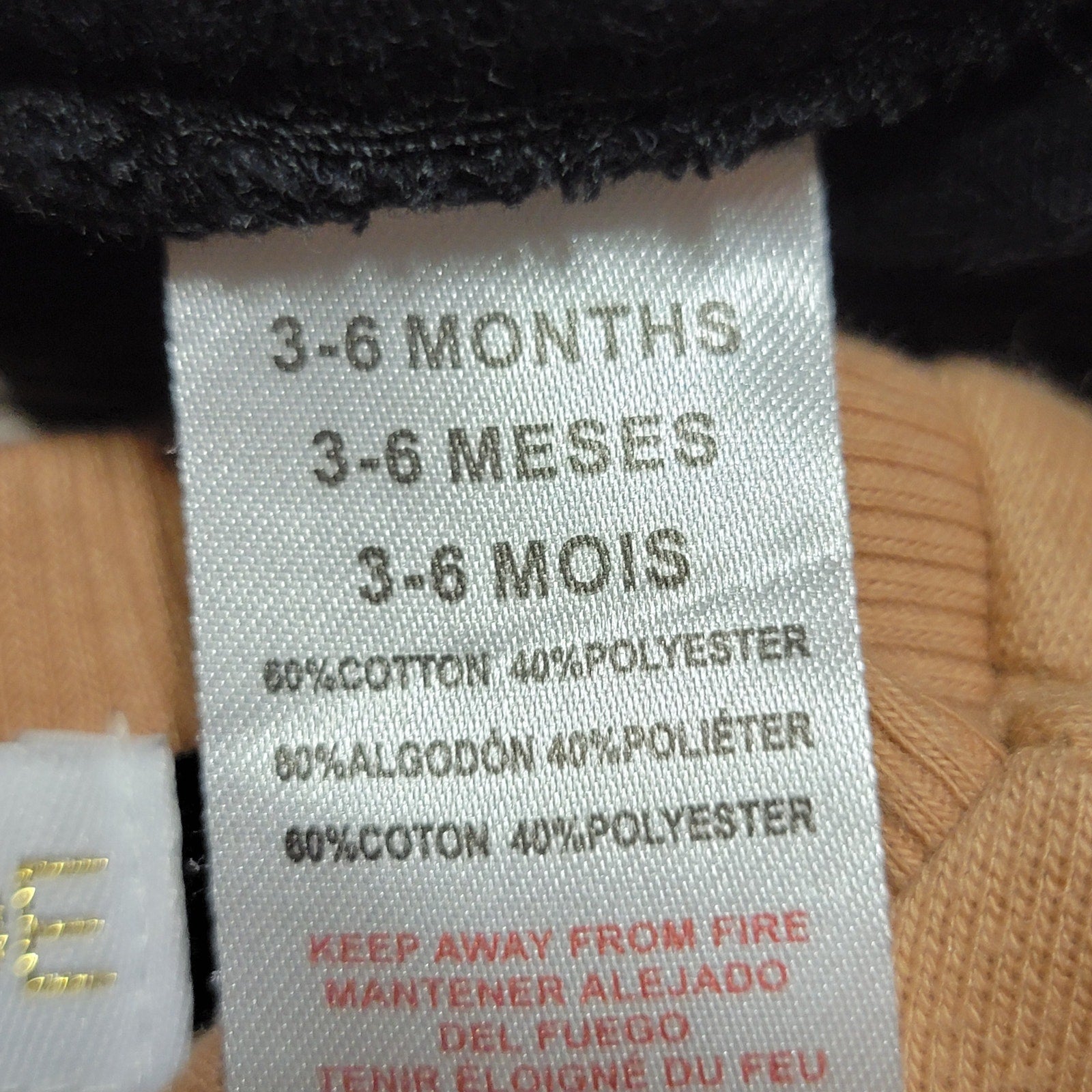 2 Pc RZ by Rachel Zoe Infant Black & Tan Jogger Set w/ Pocket & Smile -Size 3/6M
