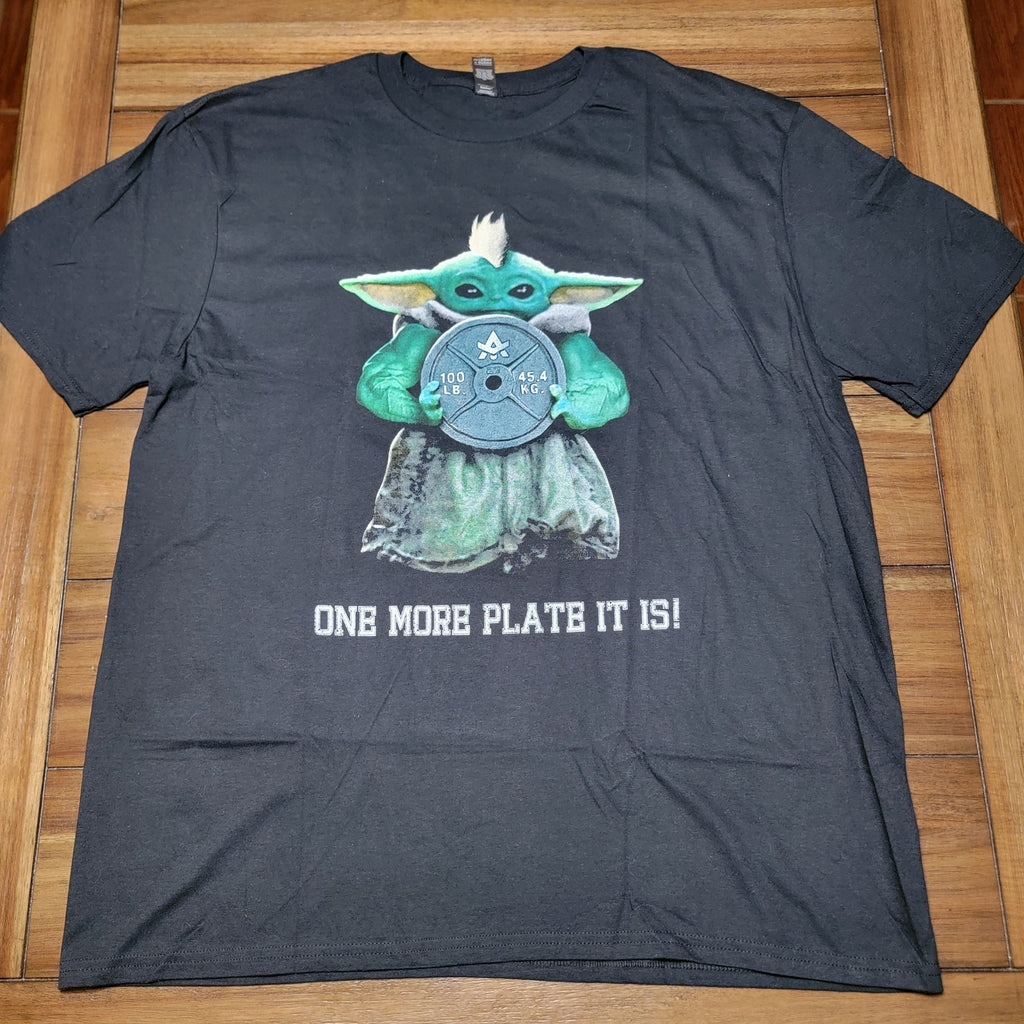 OOAK Anvil Unisex Tee Grogu Inspirational Workout "One More Plate" - XL NWOT