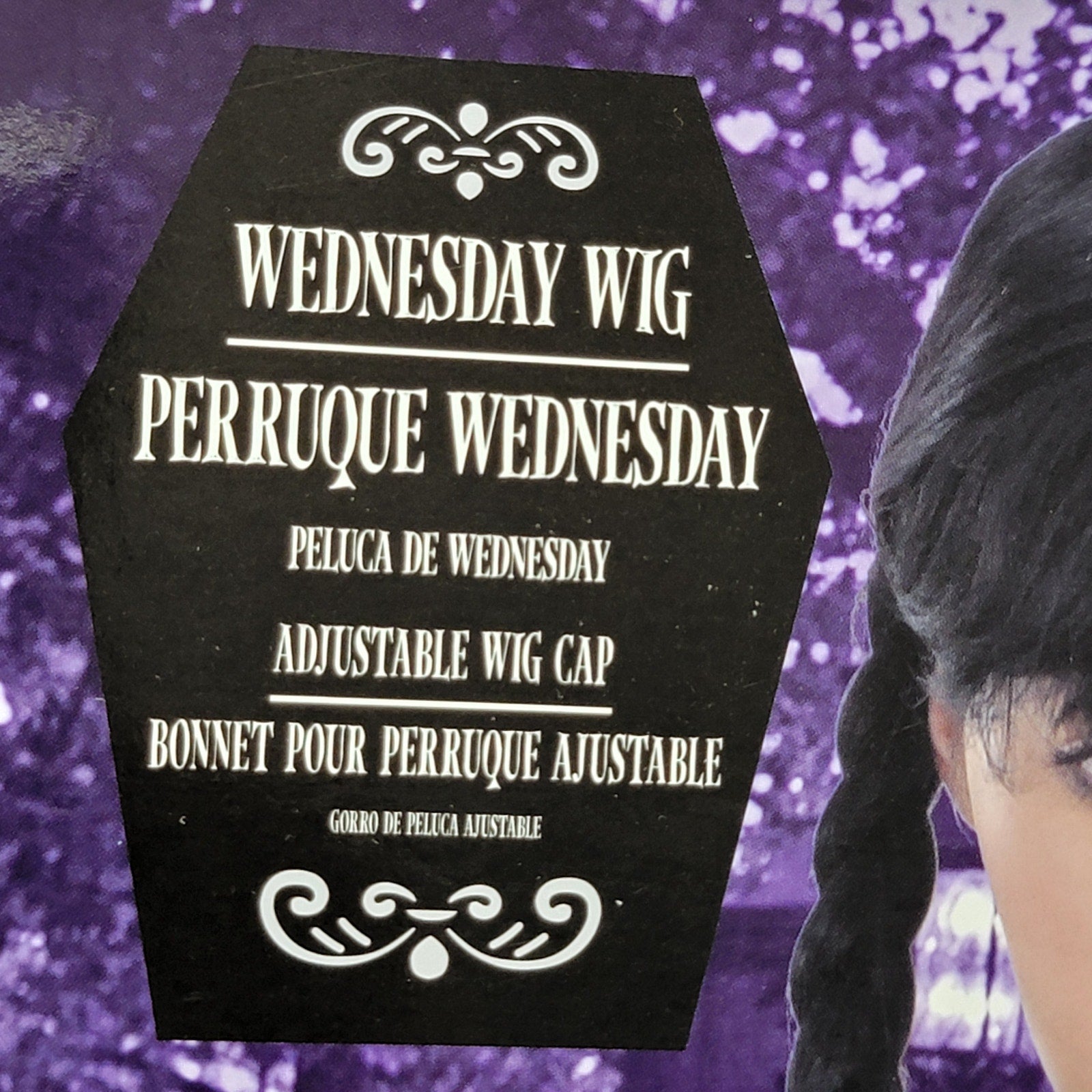 2 Pc Wednesday Addams Adult Costume w/ Wig - Size Medium NEW