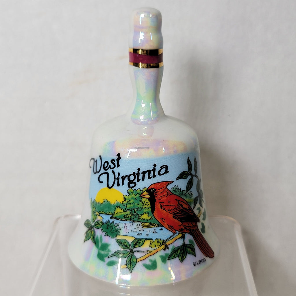 West Virginia Ceramic Souvenir Bell w/ Cardinal