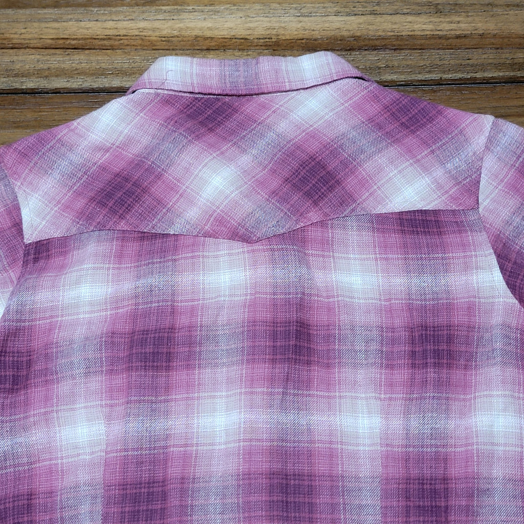 Ely Cumberland Outfitters Ladies Purple Plaid Pearl Snap Western Shirt - Medium
