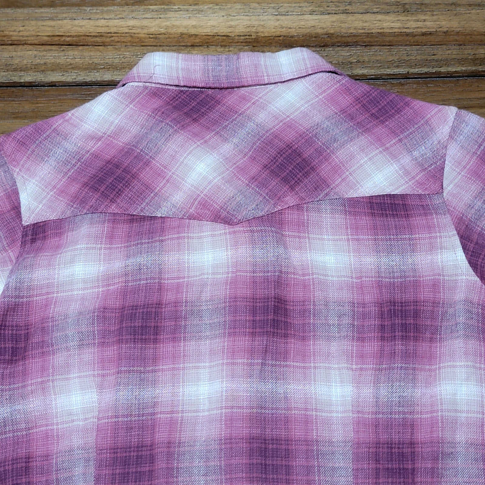 Ely Cumberland Outfitters Ladies Purple Plaid Pearl Snap Western Shirt - Medium