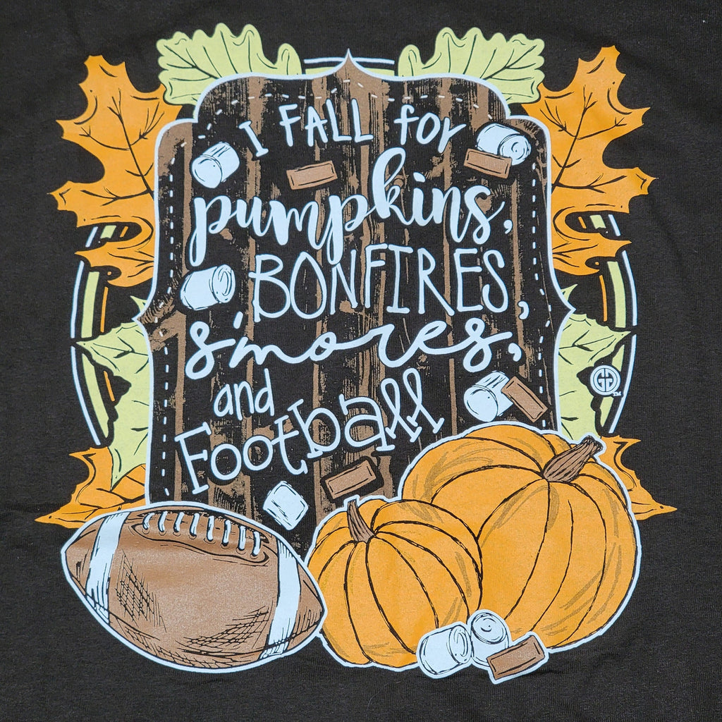 Girlie Girl Originals LS Dark Brown Fall Tee "I Fall For..." - Size Large