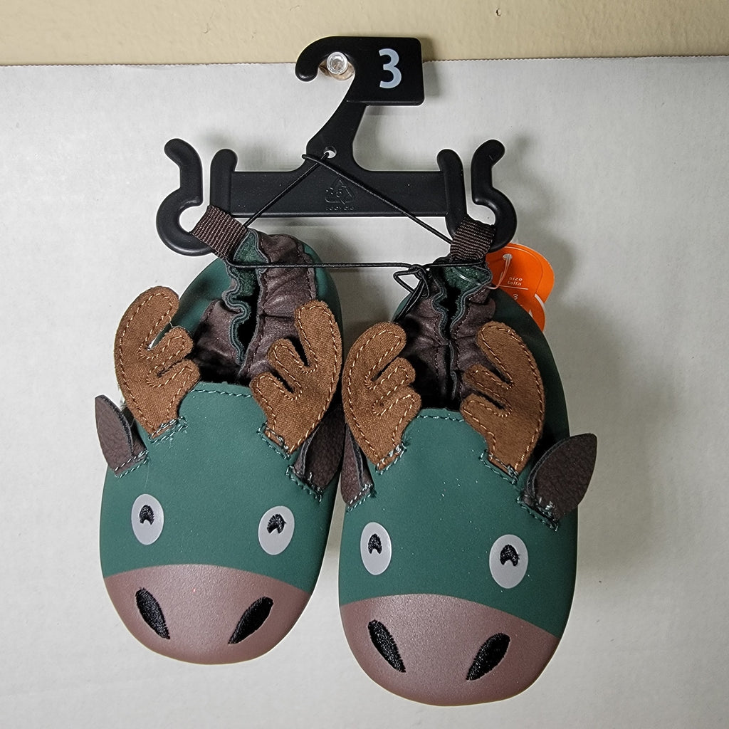 Wonder Nation Infant Moose Slippers - Size 3 NWT