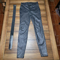 Time And Tru Pull On Black Faux Leather Pants w/ Small Belt - Size XS (0-2)