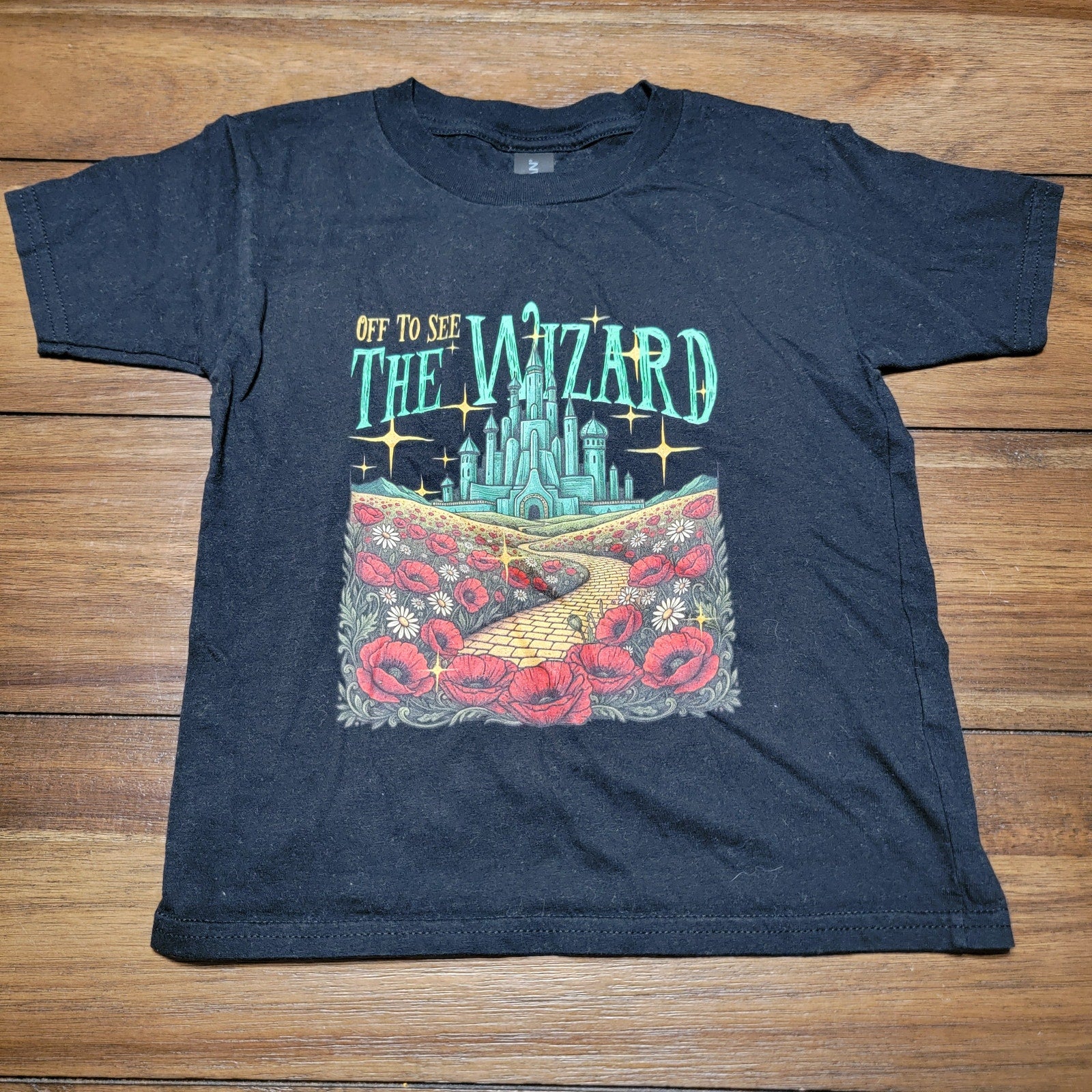 Off To See The Wizard Kids Black Tee (Gildan) - Size XS
