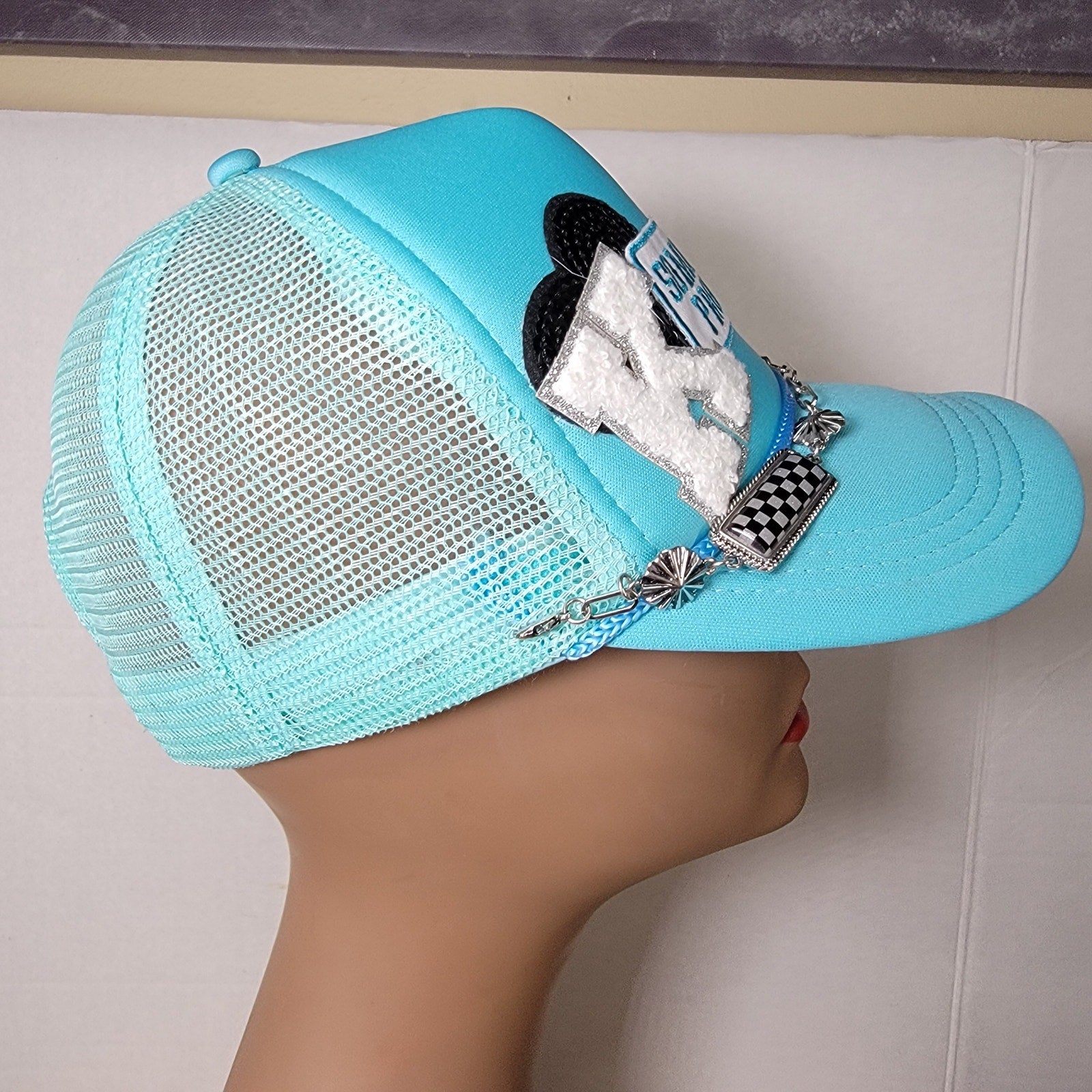 "Somebody's Problem" Turquoise Snapback Trucker Hat w/ Chain