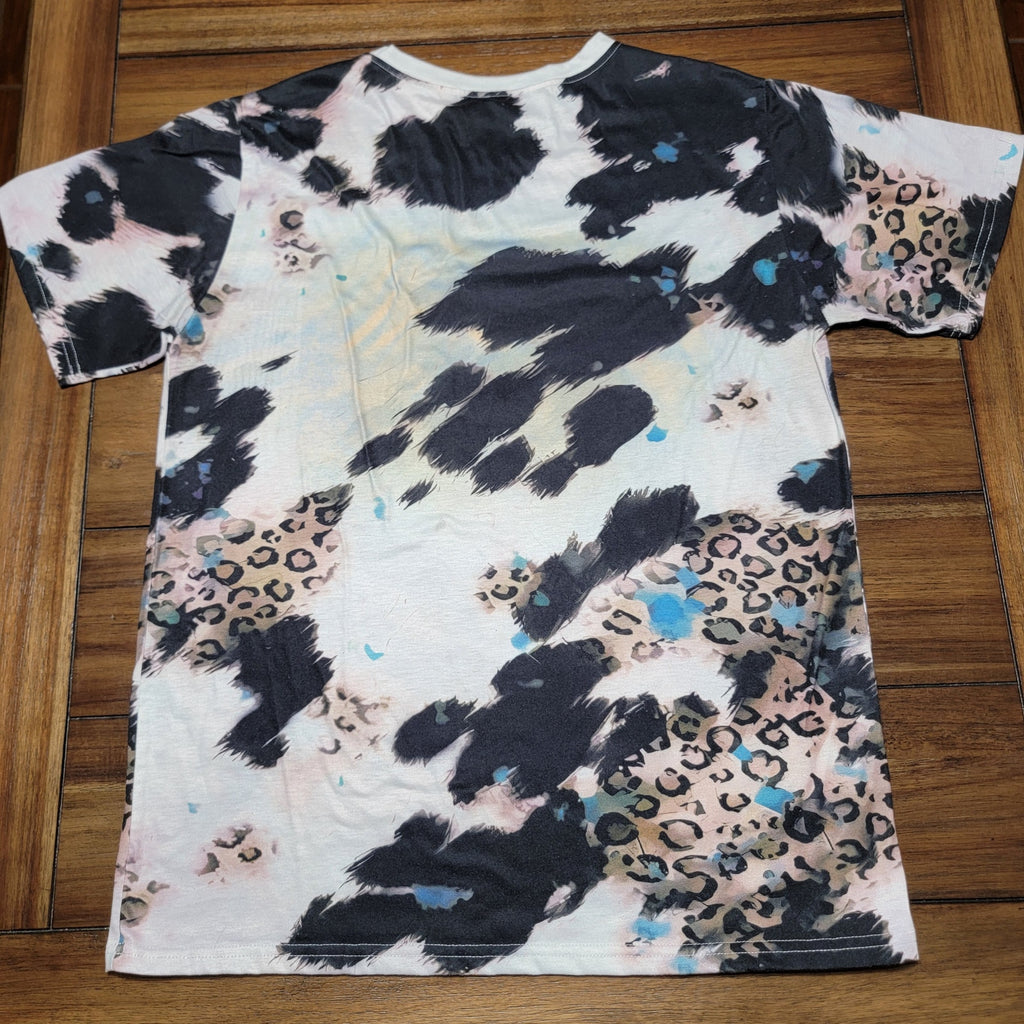 Unbranded Cowgirl Multi-Patterned Tee "The Hell I Won't" - Size Large