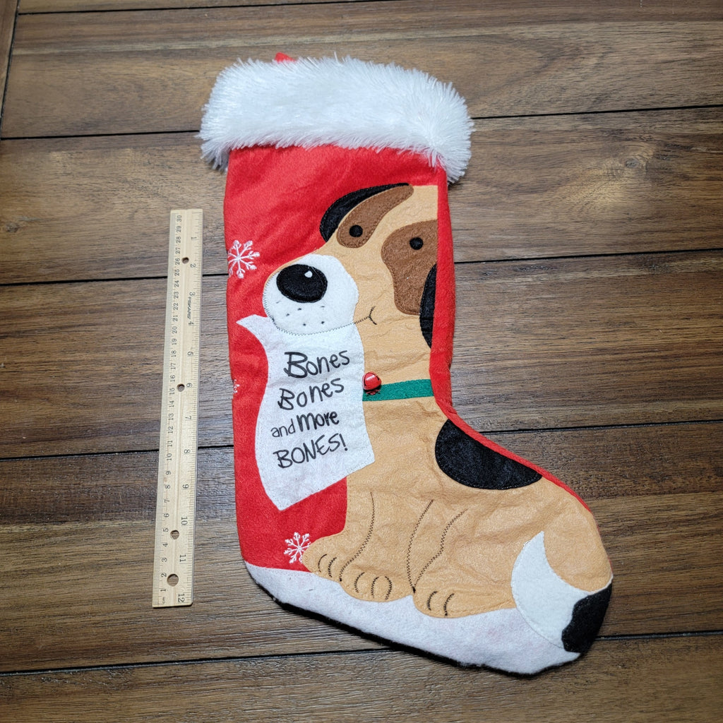 Dog Holiday Stocking "Bones Bones And More Bones"