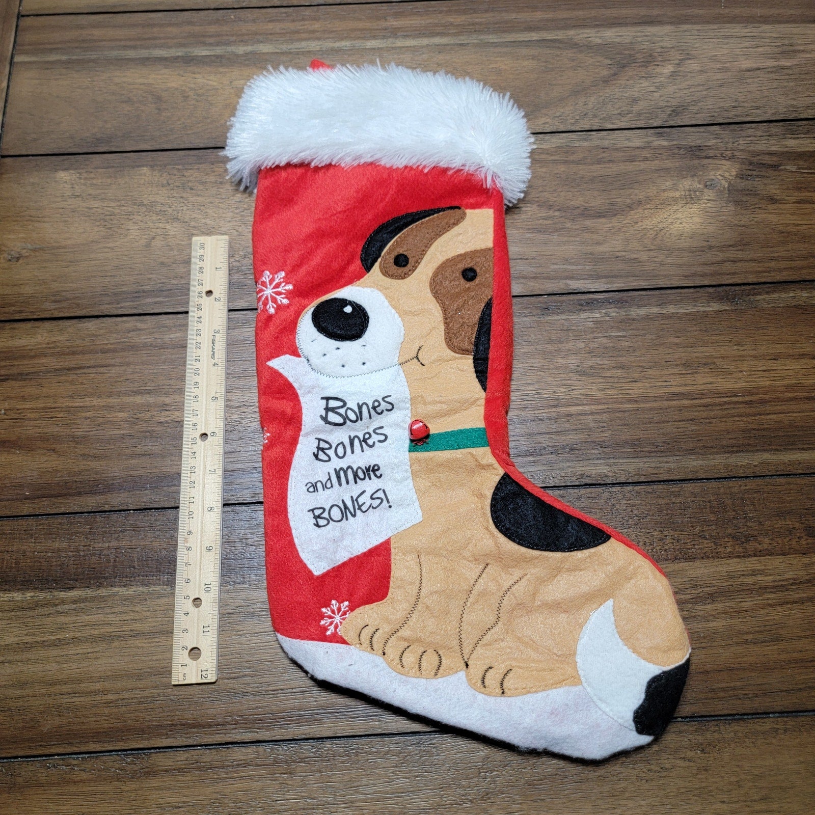 Dog Holiday Stocking "Bones Bones And More Bones"