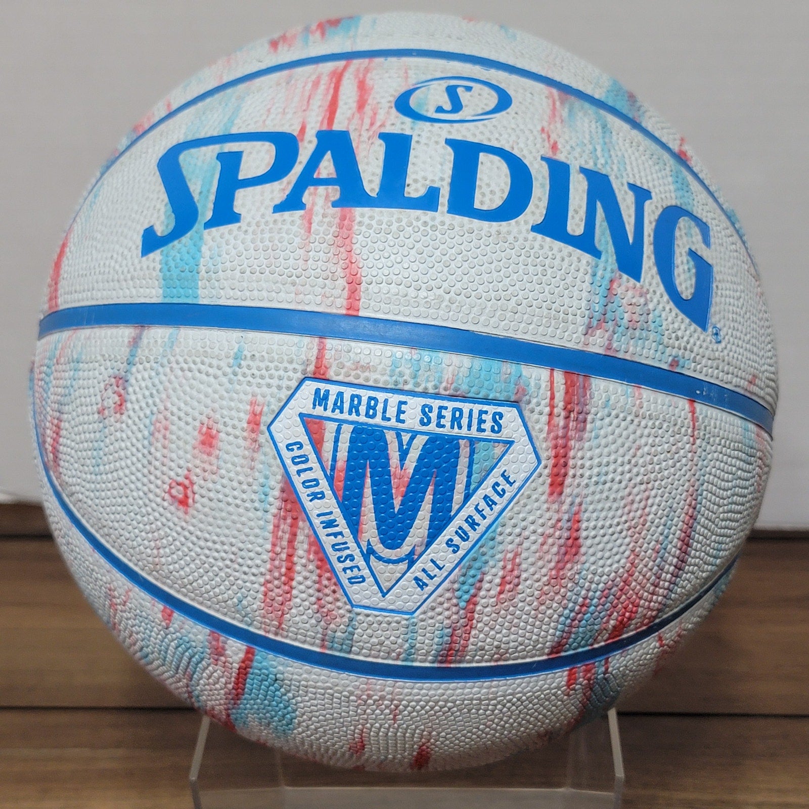 Spalding Marble Series Color Infused Red White & Blue Basketball