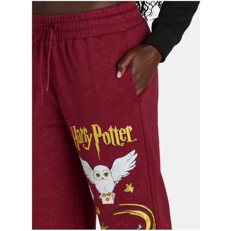Harry Potter Burgundy Graphic Sweatpants - Size Small