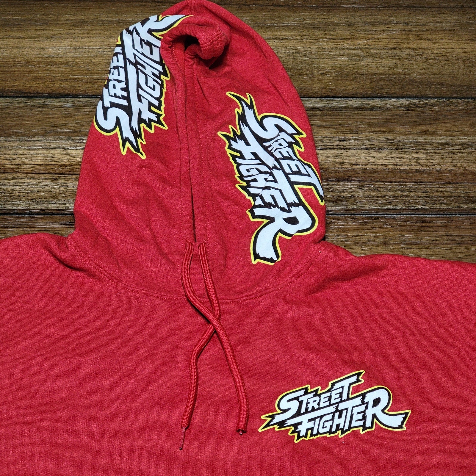 Capcom Red LS Unisex Pullover Hoodie "Street Fighter Legend" - Size XL