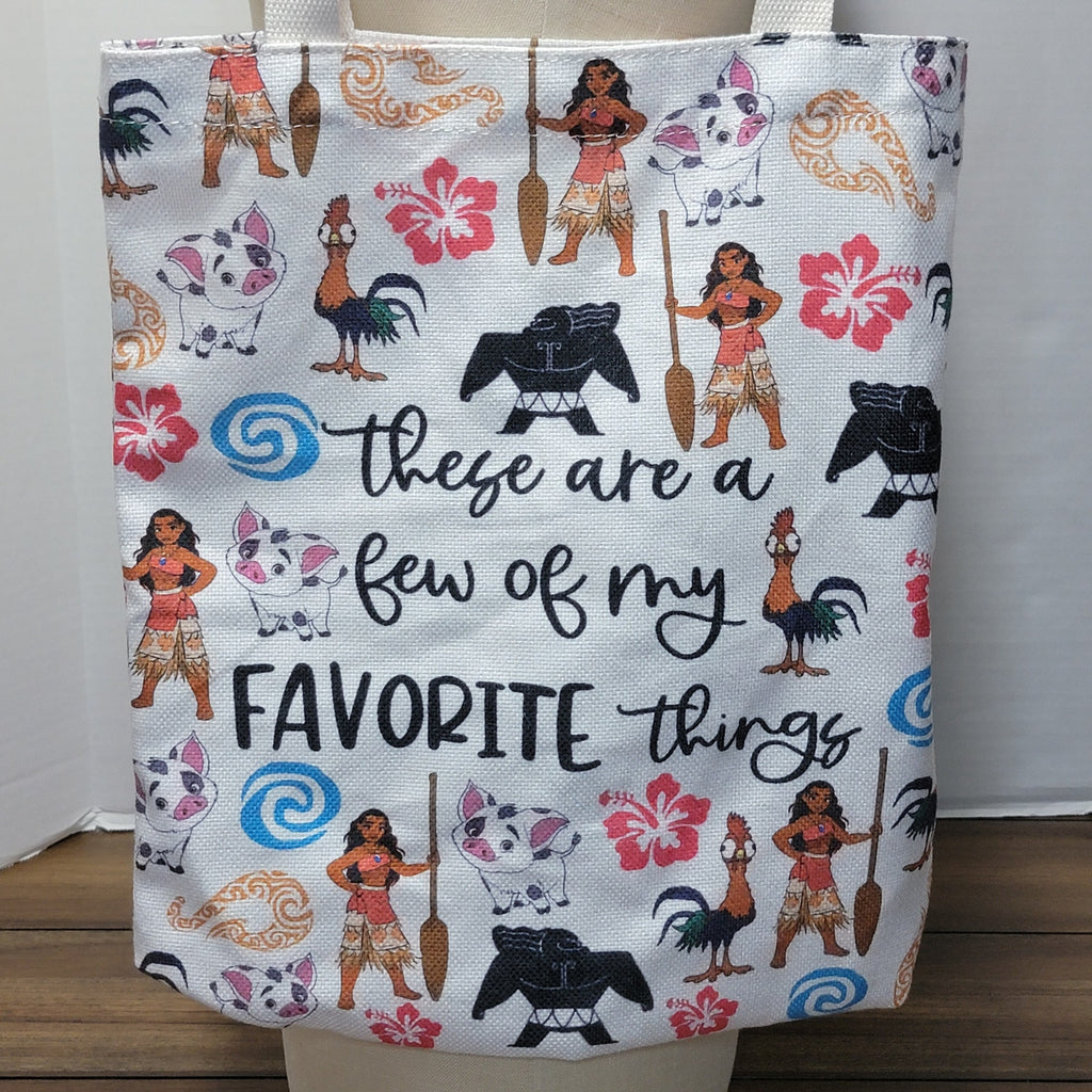 Moana Canvas Tote Bag "These Are A Few Of My Favorite Things"