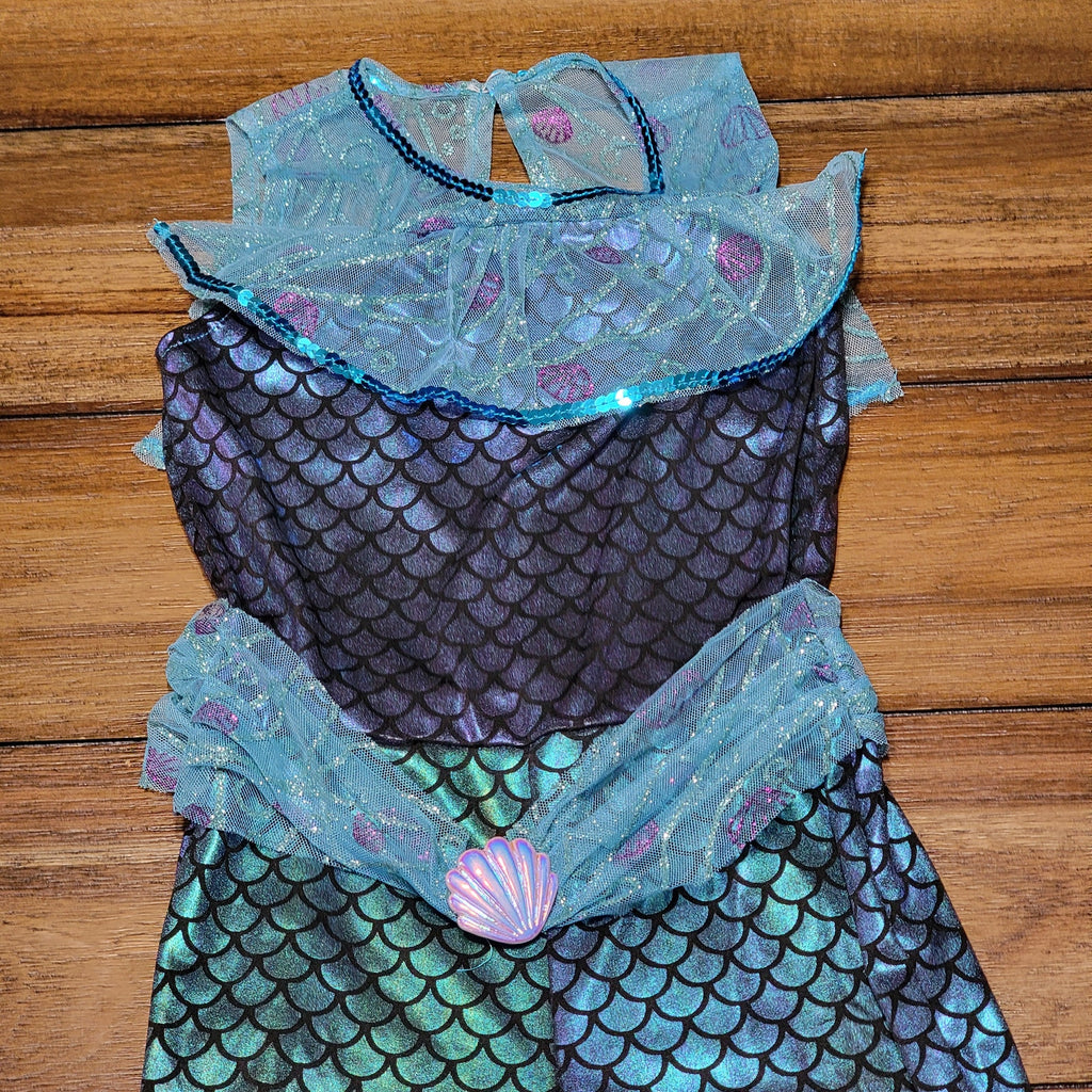 Spirit Halloween Girls Blue Mermaid Jumpsuit - Size Small