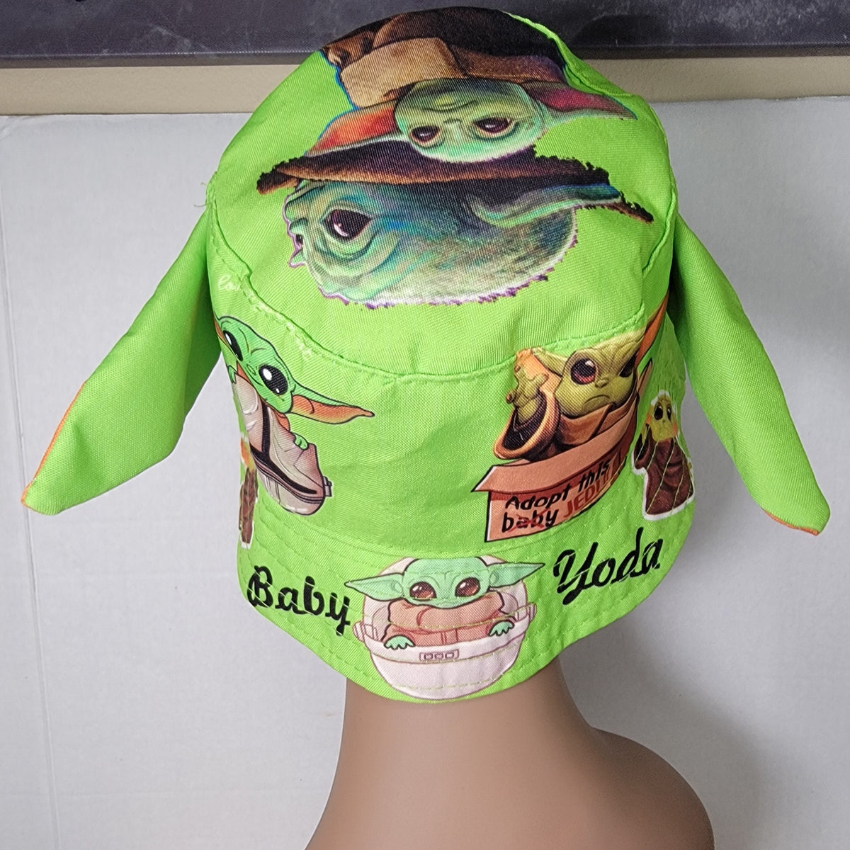 Star Wars Green Baby Yoda Adult Bucket Hat w/ Ears - NWOT