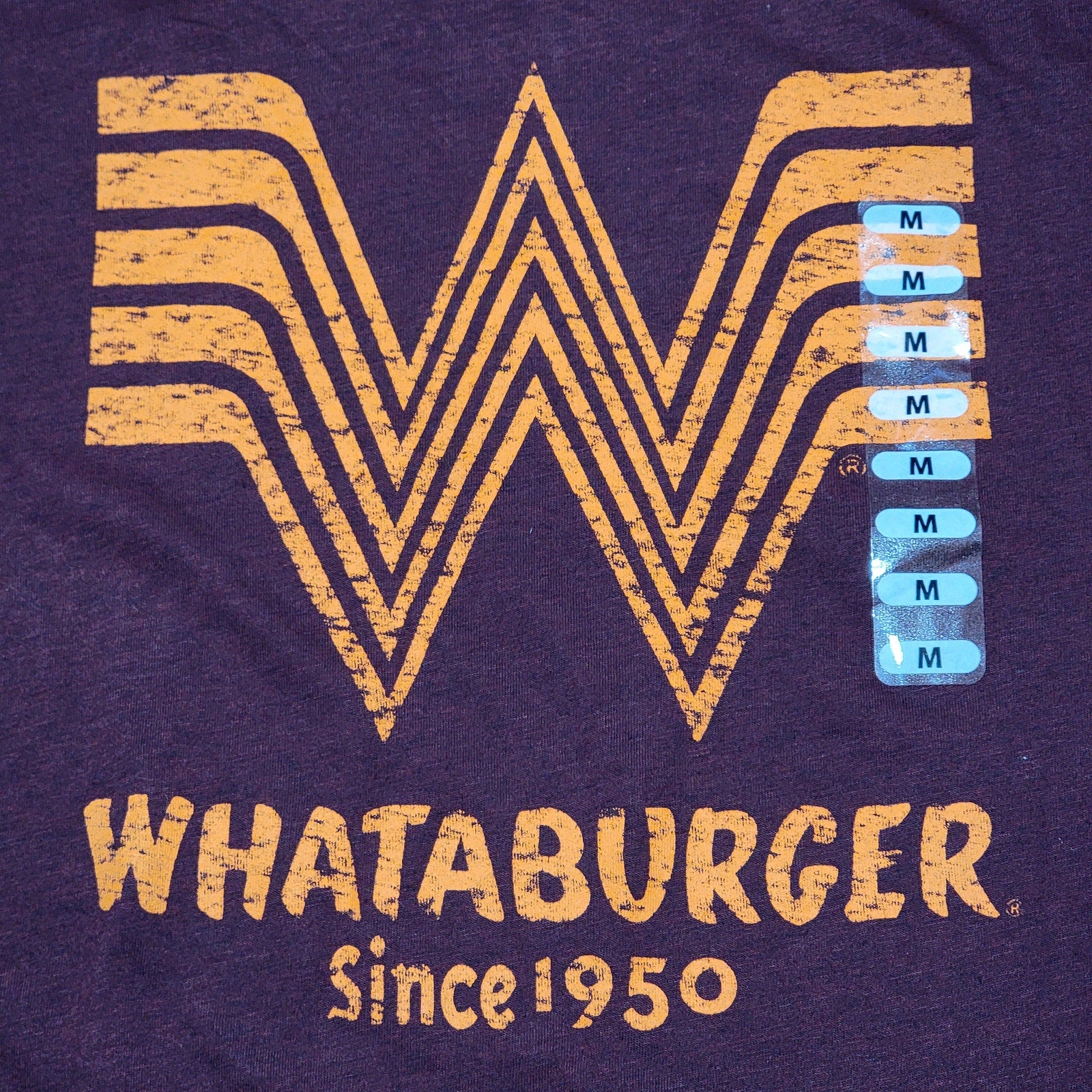 Whataburger Burgundy Unisex Tee "Since 1950" - Size Medium NWT