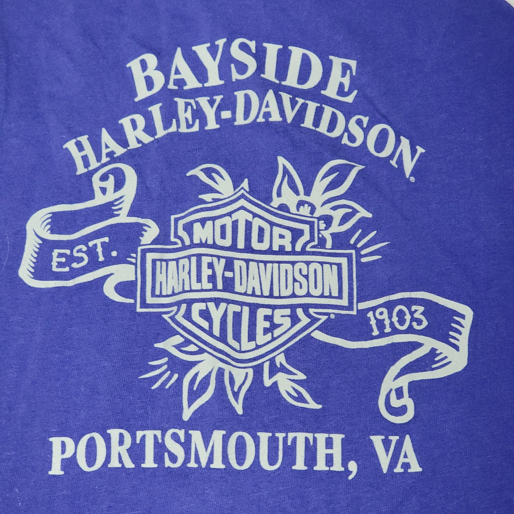 Harley-Davidson Baseball Style Tee "Bayside HD Portsmouth, VA" -Size Large