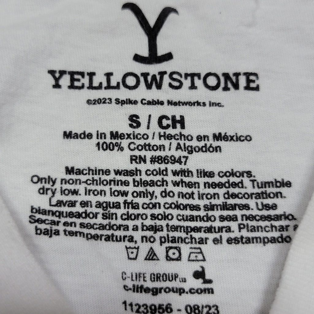 Yellowstone White Unisex Tee " There's A Price To Pay For Revenge" - Size Small