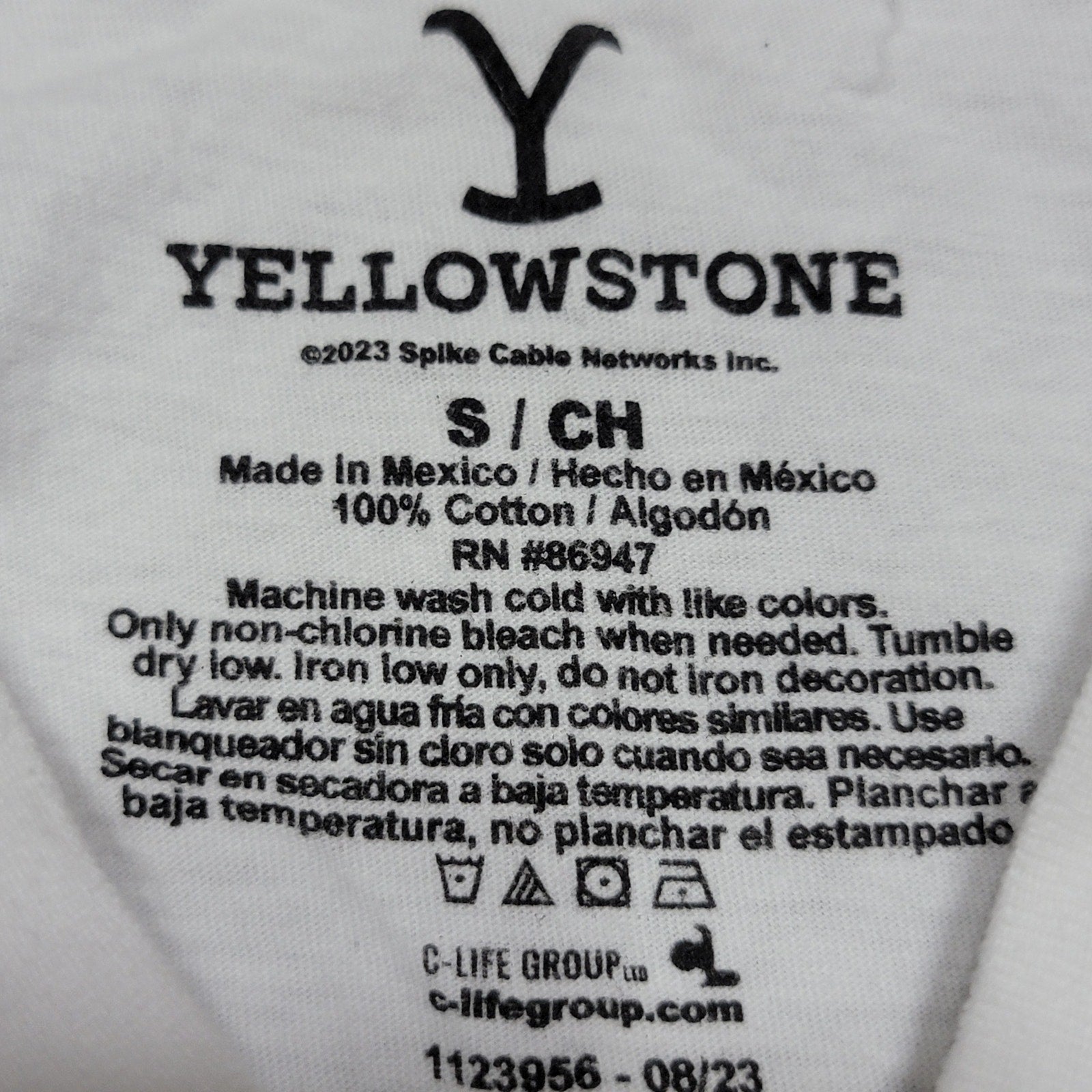 Yellowstone White Unisex Tee " There's A Price To Pay For Revenge" - Size Small