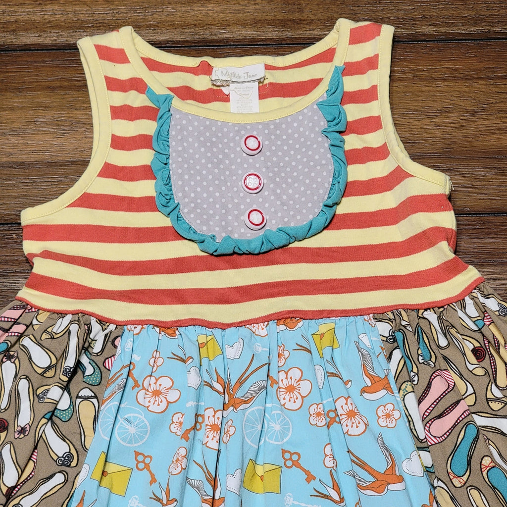 Matilda Jane Girls "Ode To Shoes" Summer Tank Dress - Size 8