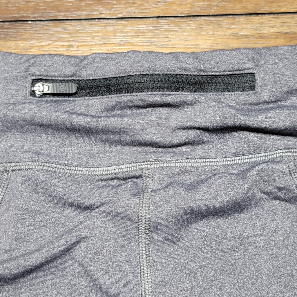 Lululemon Grey & Black Leggings w/ Zipper Pouch - Size 8