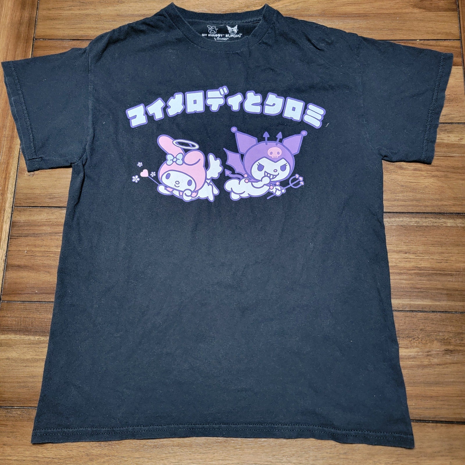 Sanrio Black Unisex Tee My Melody Kuromi - Size Medium