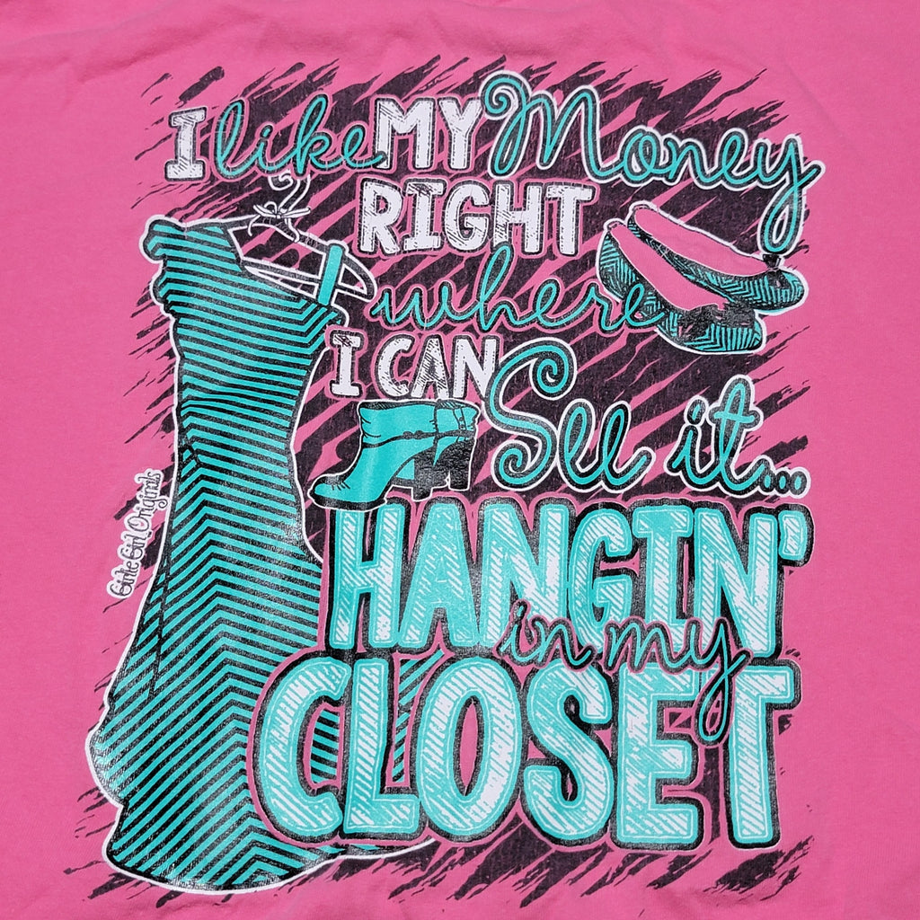 Girlie Girl Originals Pink Tee "I Like My Money..." - Size Large