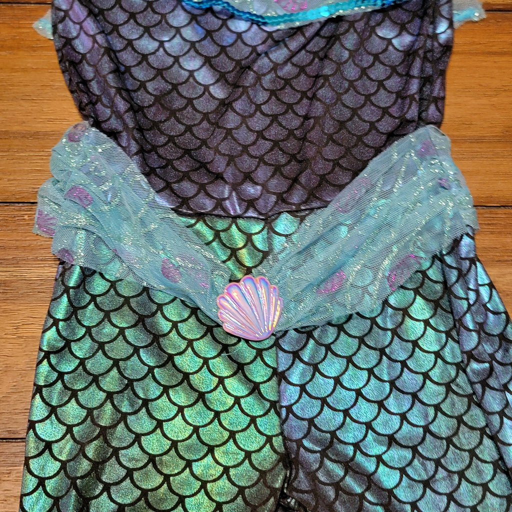 Spirit Halloween Girls Blue Mermaid Jumpsuit - Size Small