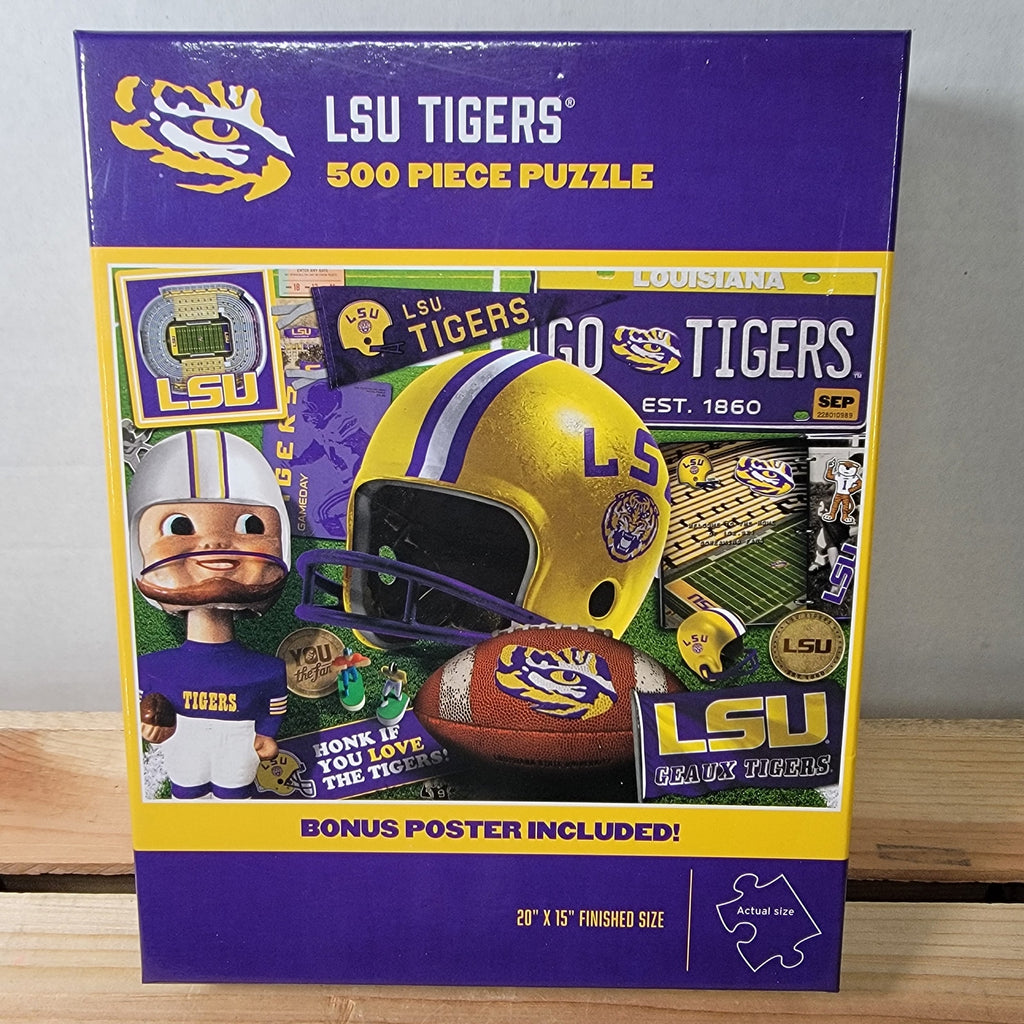 LSU Tigers 500 Pc Puzzle + Bonus Poster "Go Tigers"