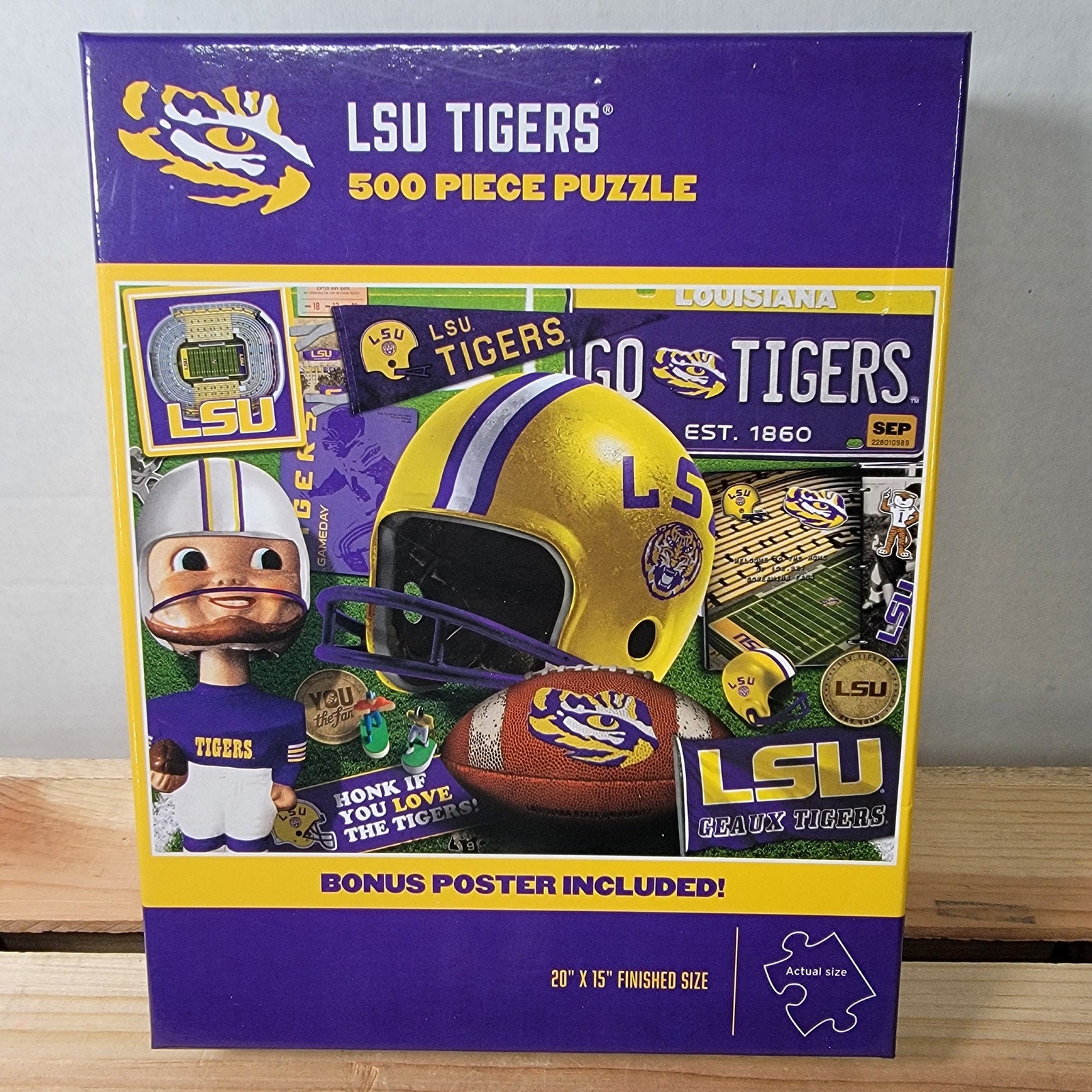 LSU Tigers 500 Pc Puzzle + Bonus Poster "Go Tigers"