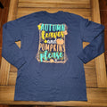 Girlie Girl Originals LS Navy Fall Tee "Autumn Leaves" - Size Large