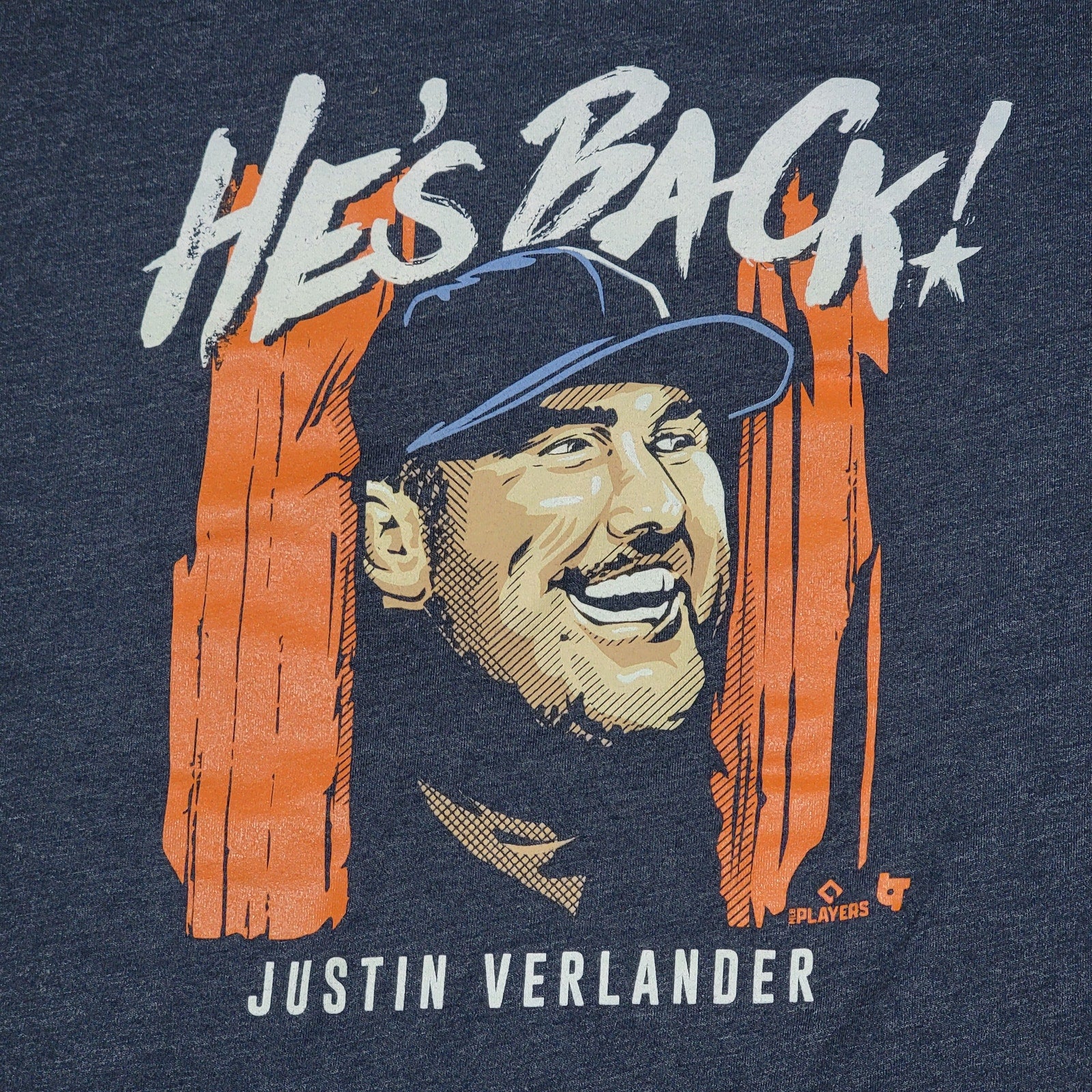 Breaking T Dark Navy Unisex Tee "He's Back!" Justin Verlander - Size XL