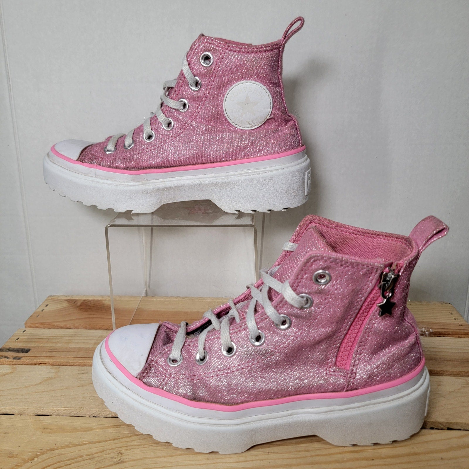 Converse Chuck Taylor All Star Lugged Lift Platform Prism Glitter - Size Youth 3