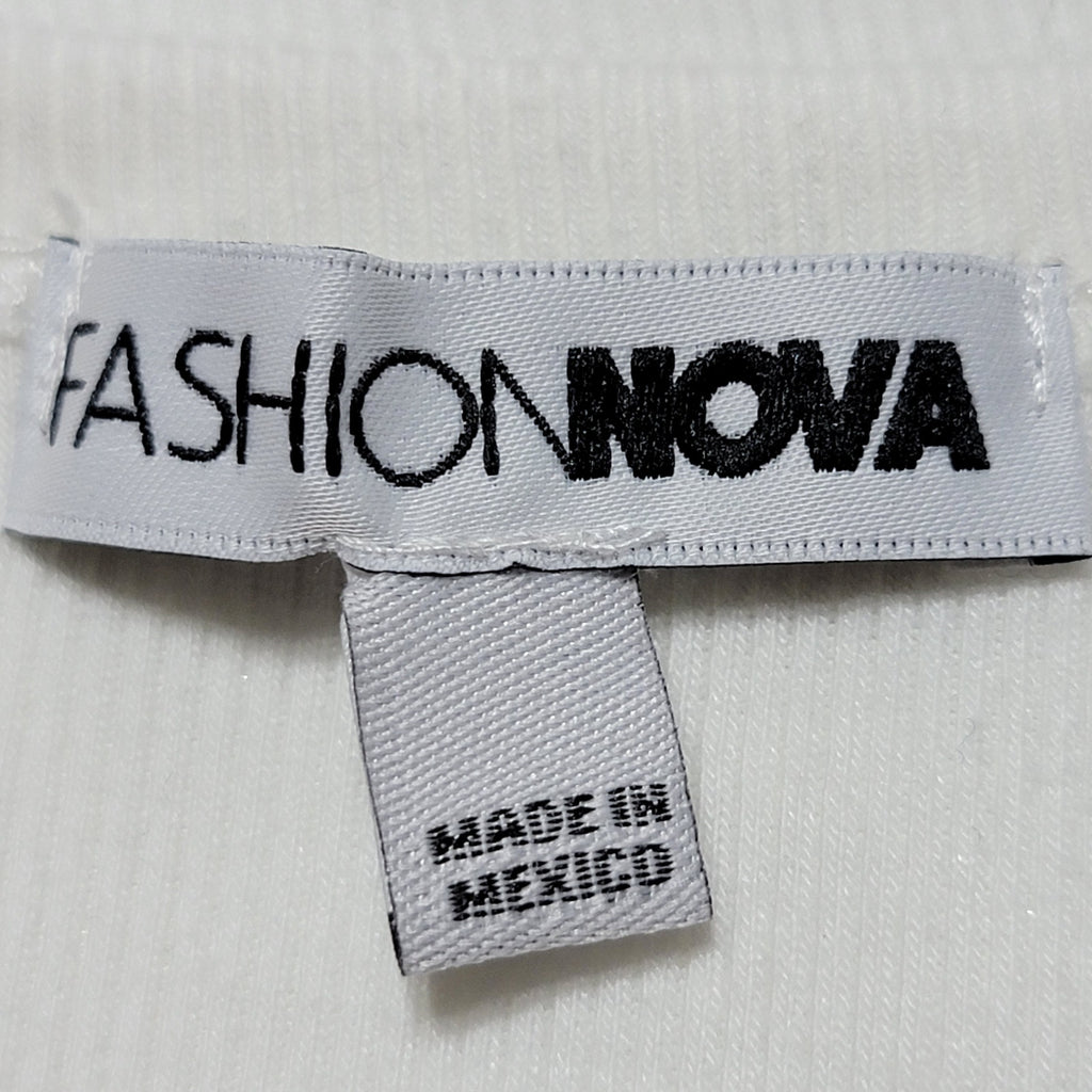 Fashion Nova LS Ribbed Tee Front Hook Closure "Motor City" - Junior Medium
