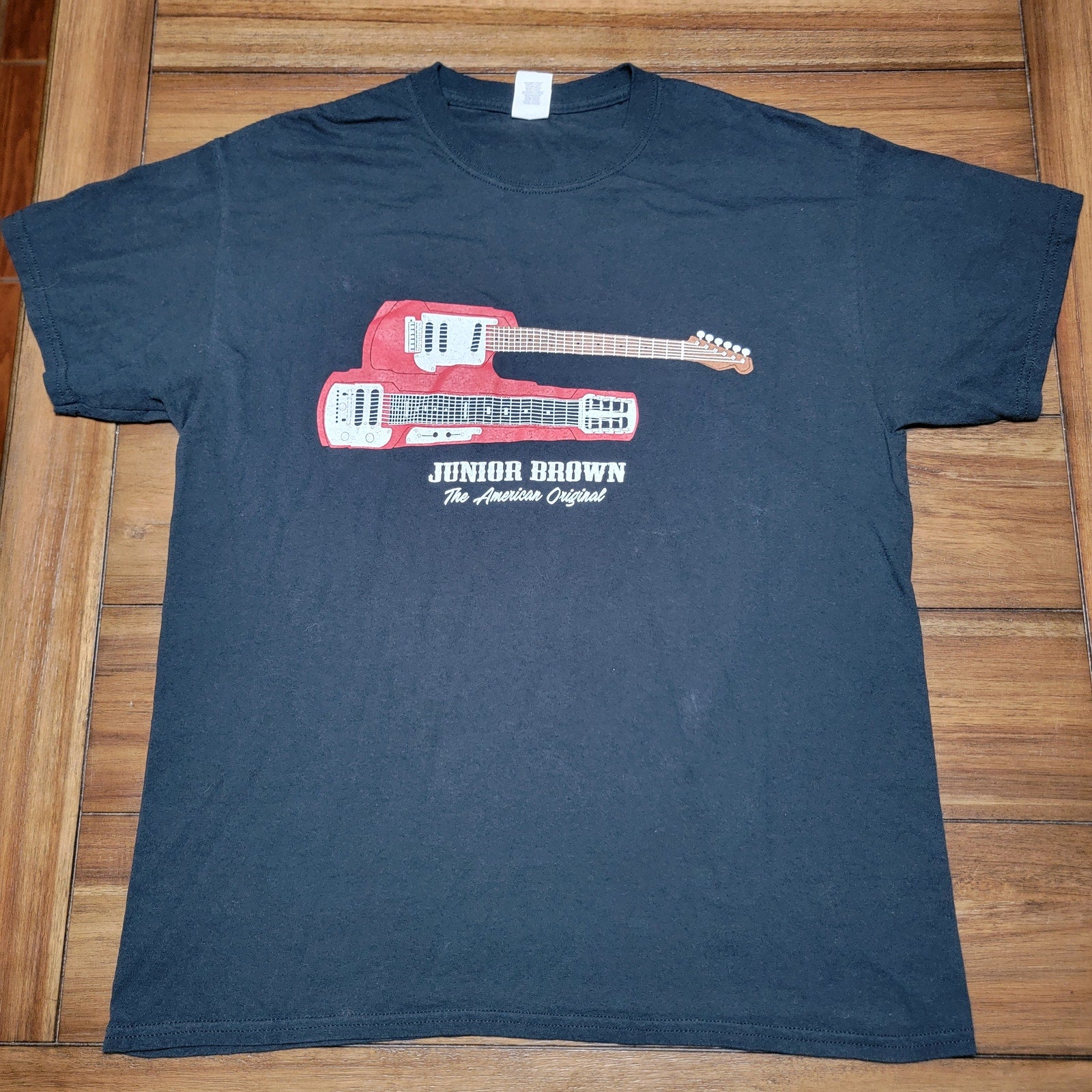 Junior Brown Black Unisex Tee (Gildan) "An American Original" - Size Large