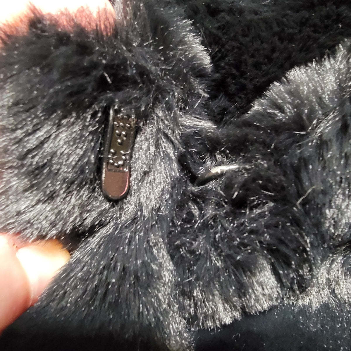 White House Black Market Black Faux Fur Crop Coat - Size Small