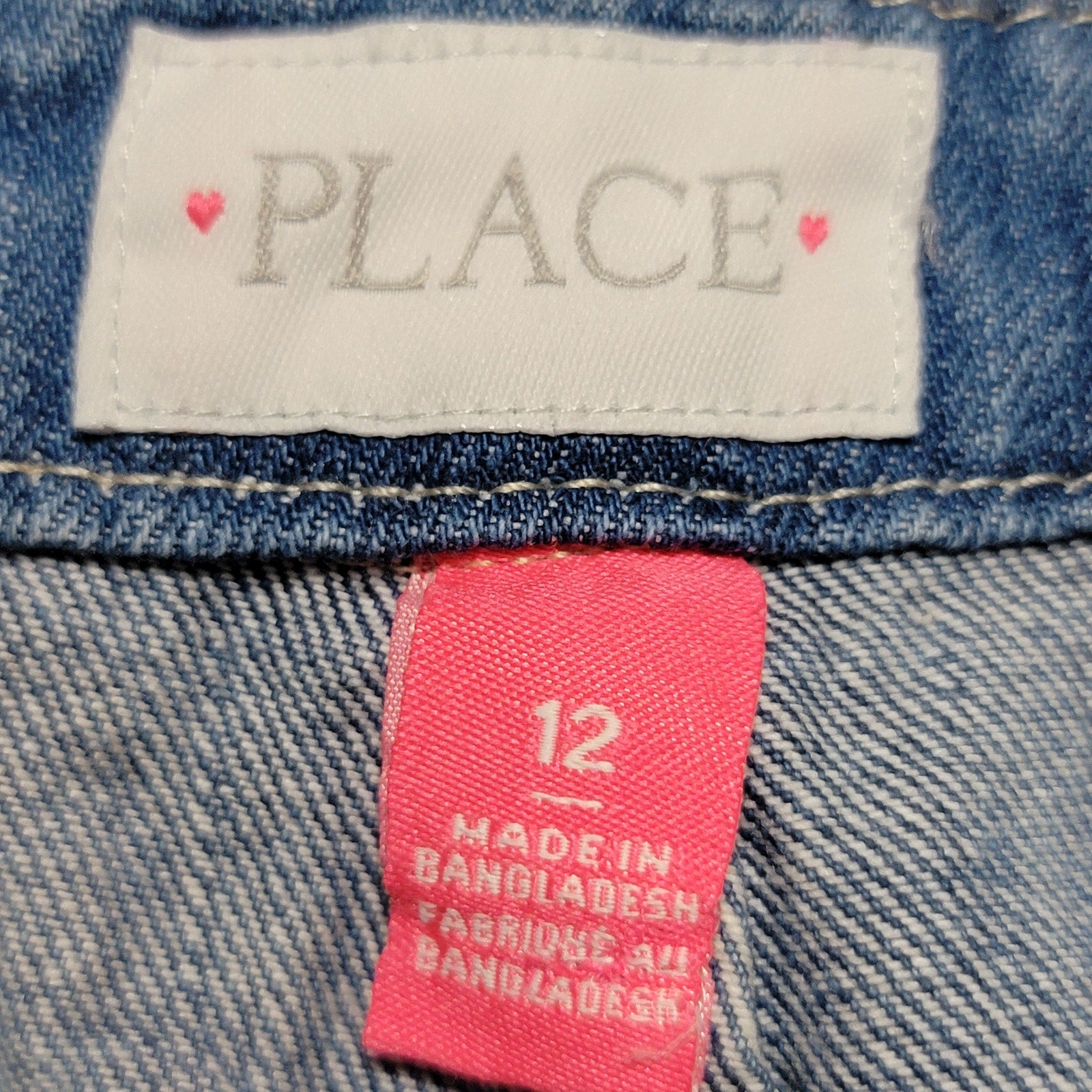 Children's Place Girls Tie-Dye Denim Shortalls - Size 12