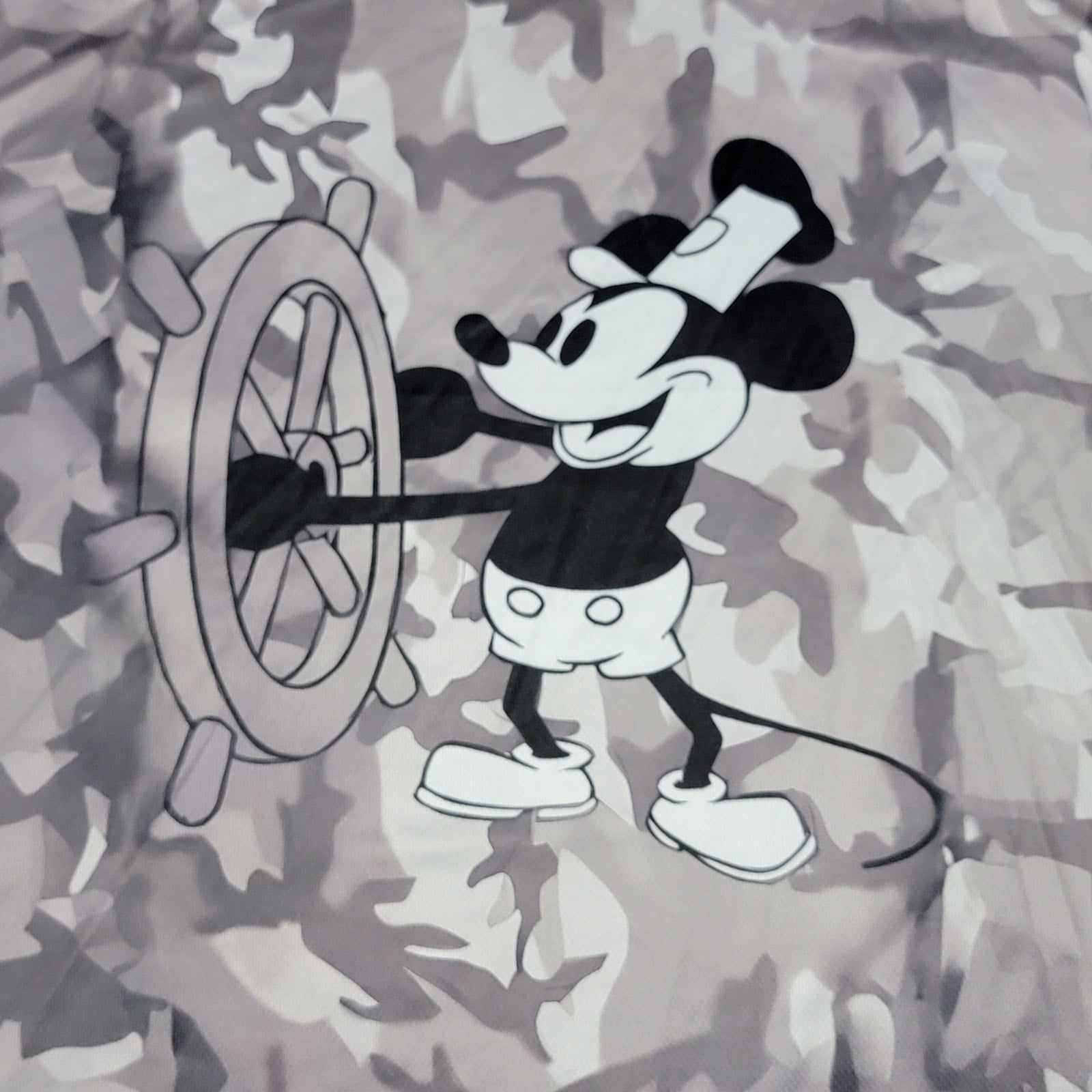 Unbranded Grey Camo Steamboat Willie Mickey Unisex Tee - Size XXL