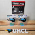 Set of 3 UHCL Decals + 1 Chrome Metal Auto Emblem - NEW / SEALED