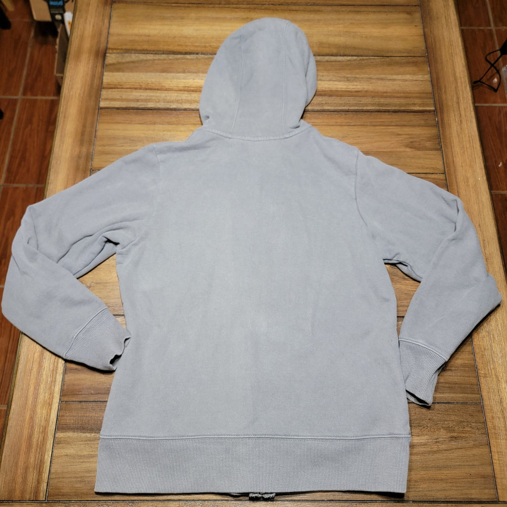 Cabela's Grey Full Zip Hooded Jacket Pink Logo - Size Med Reg