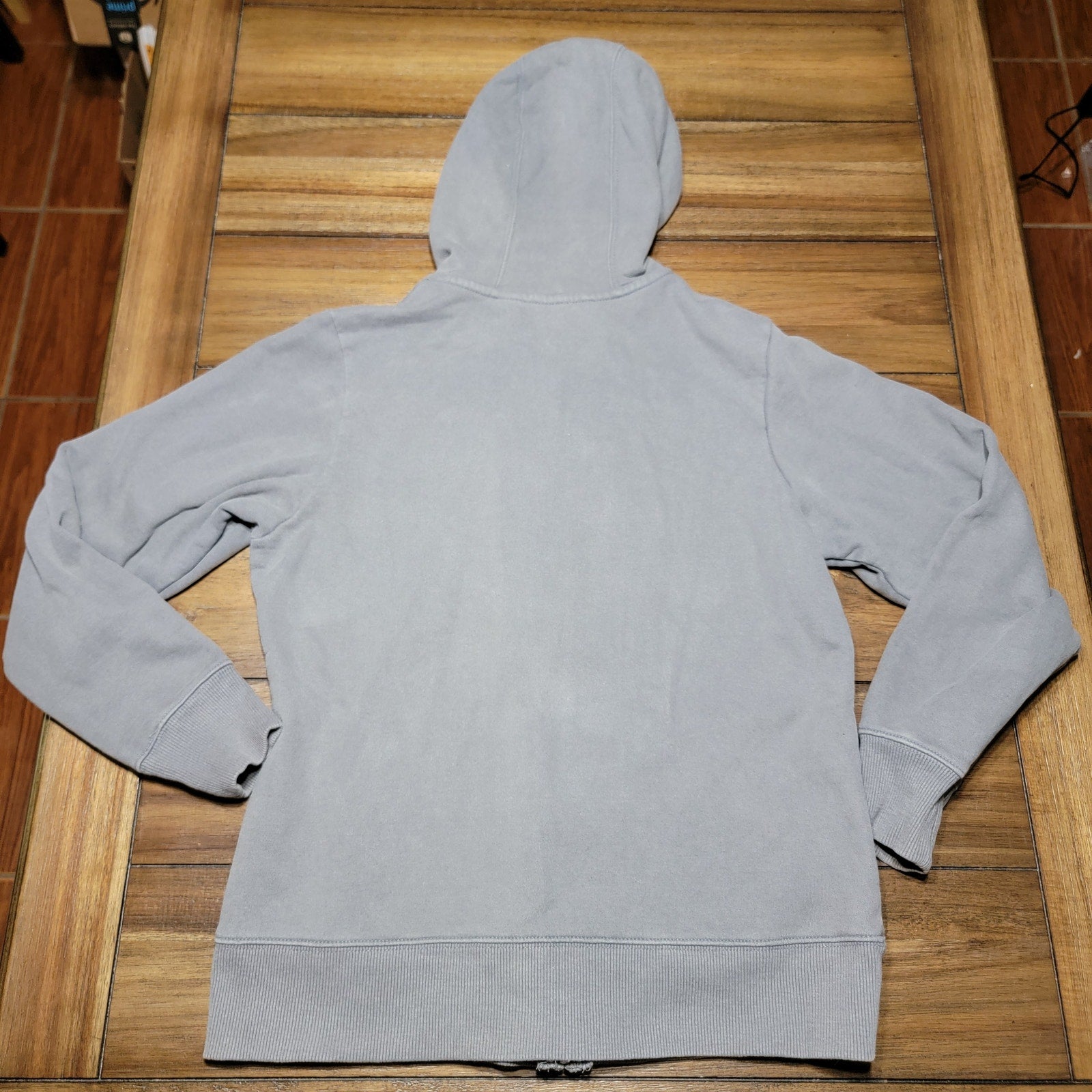 Cabela's Grey Full Zip Hooded Jacket Pink Logo - Size Med Reg