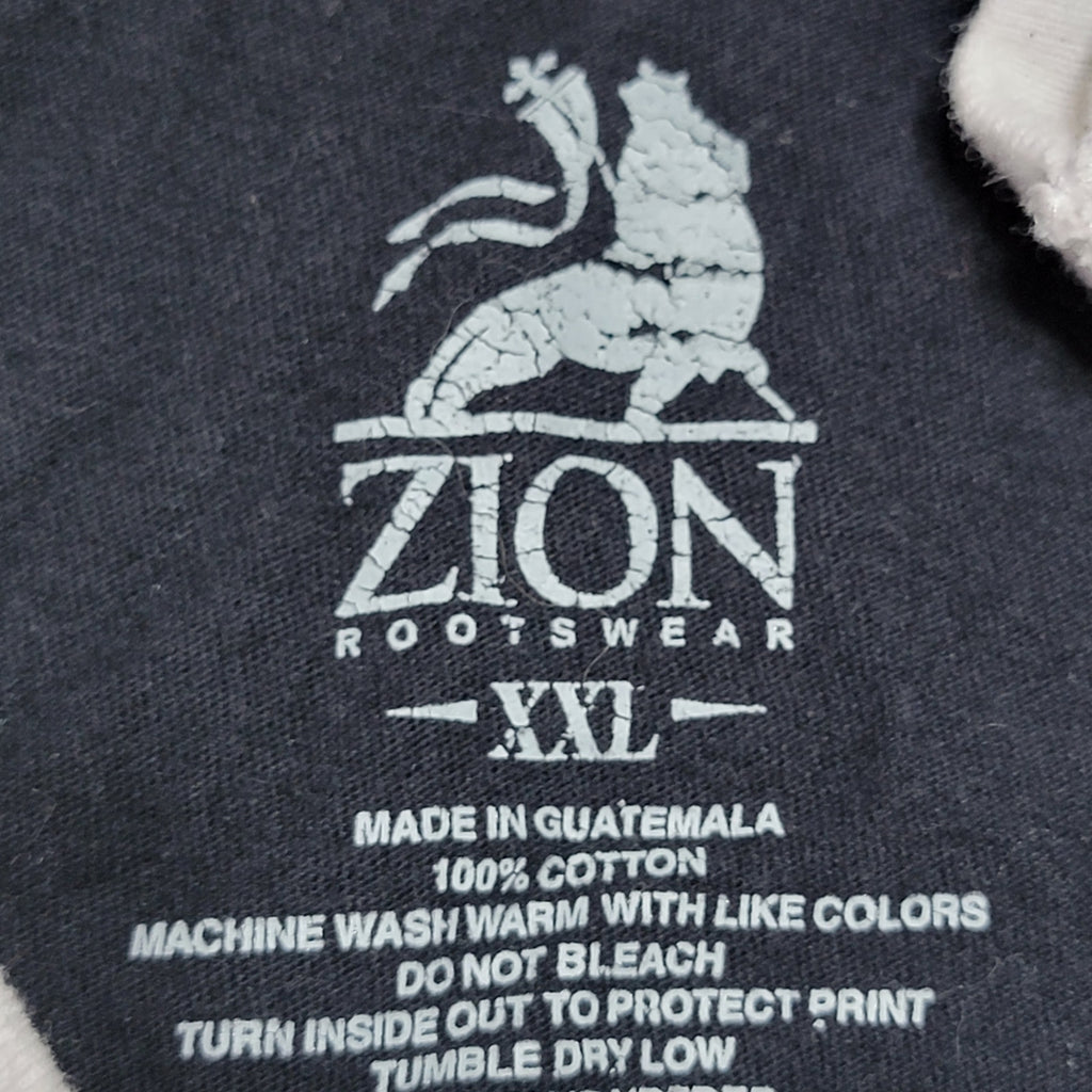 Zion Rootswear Johnny Cash Baseball Style Tee "Man In Black" - Size Junior XXL