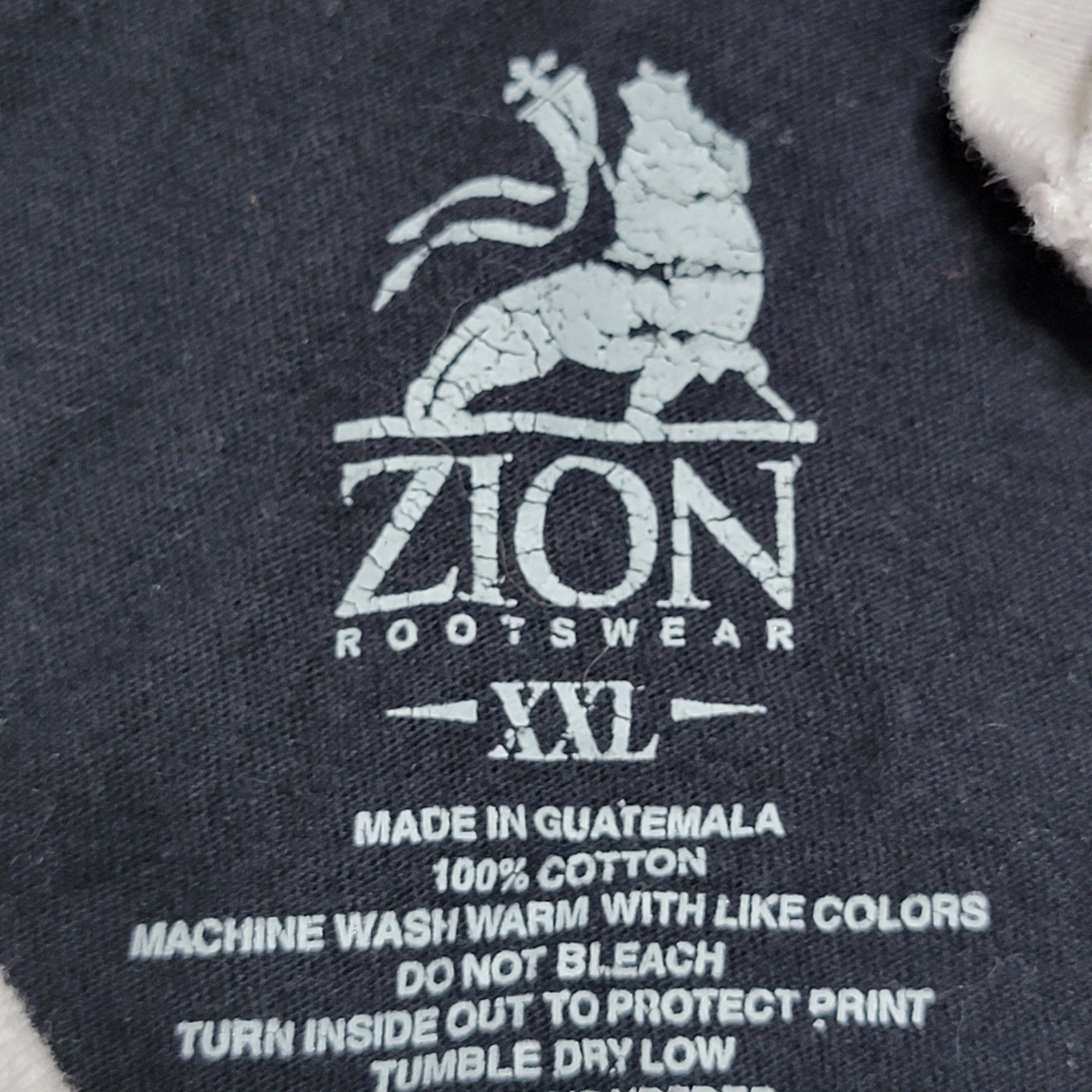Zion Rootswear Johnny Cash Baseball Style Tee "Man In Black" - Size Junior XXL