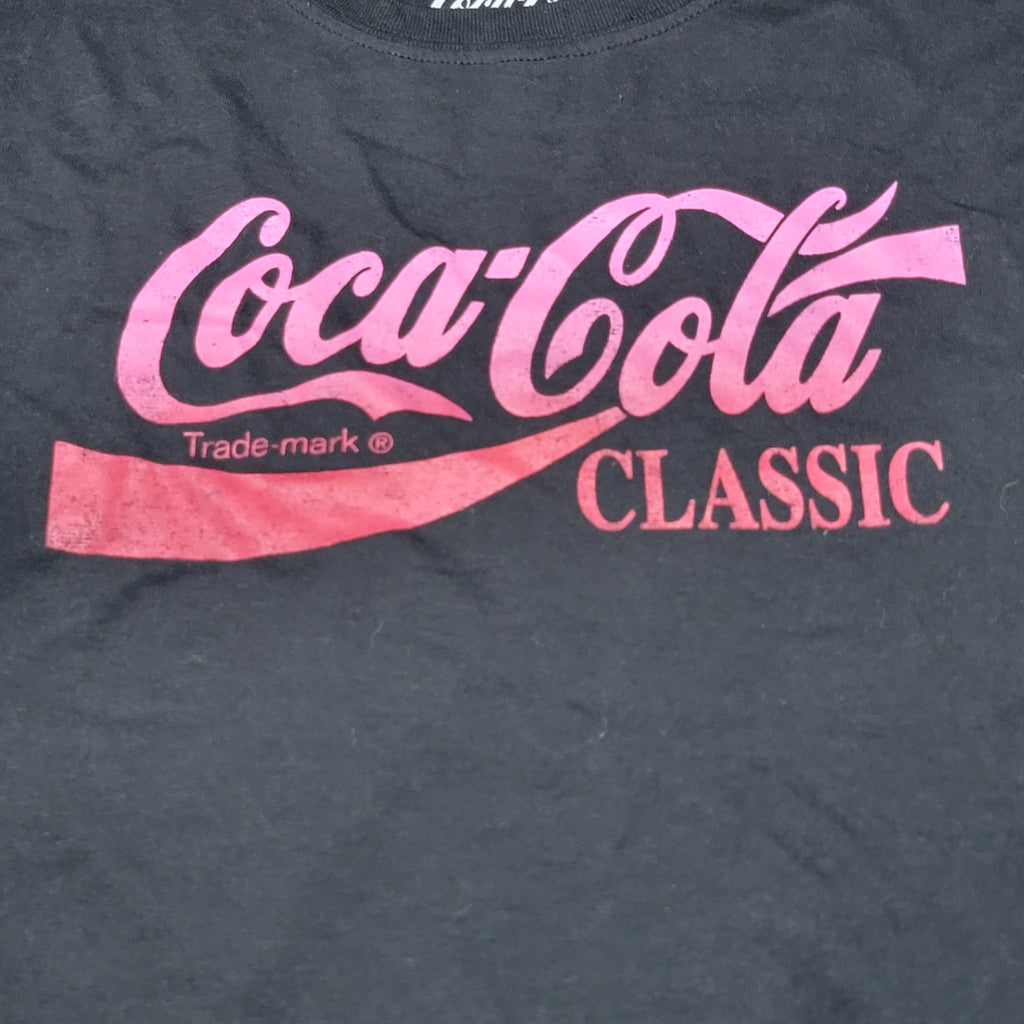Coca-Cola Black Cut Crop Tee "Coca-Cola Classic" Logo - Size Small