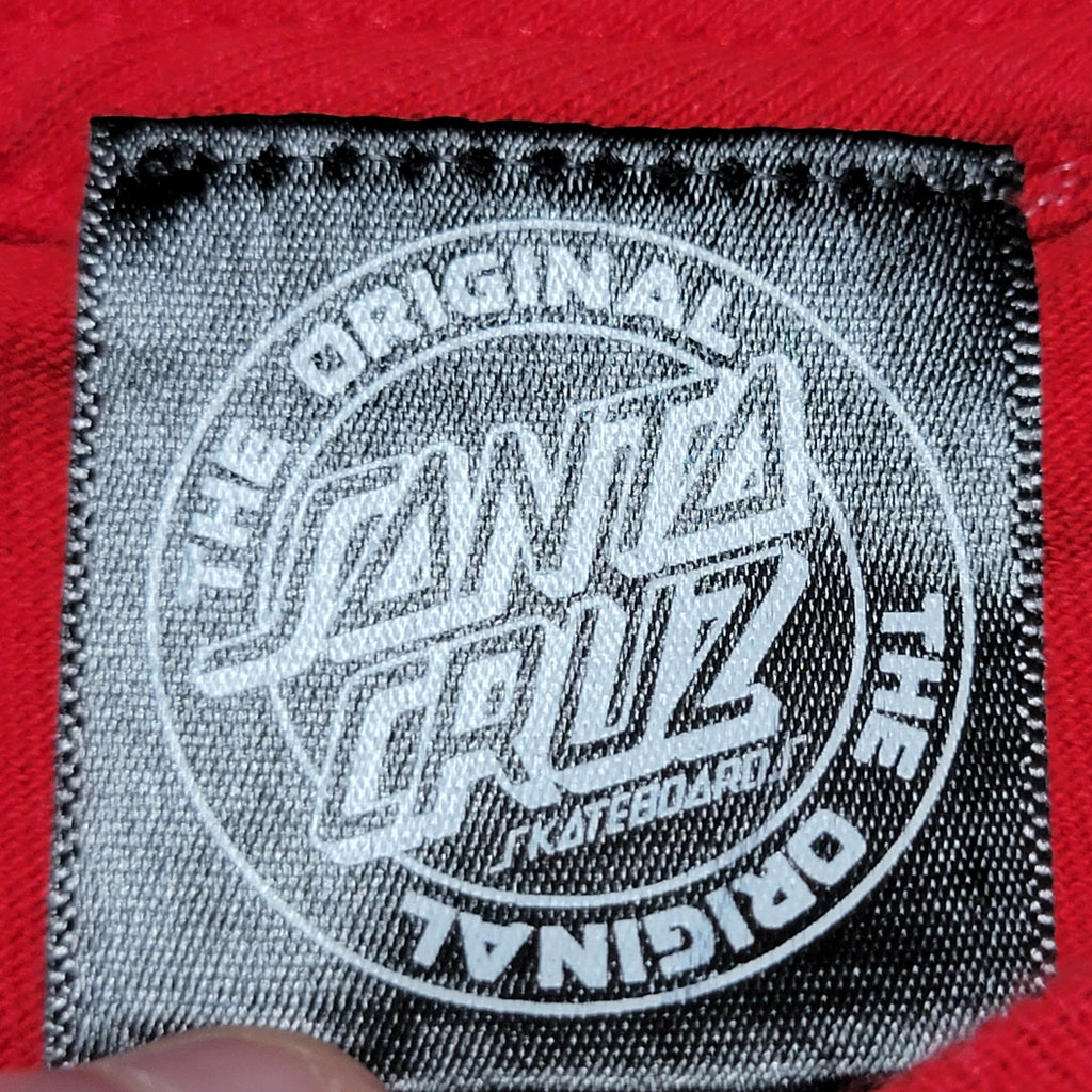 Santa Cruz Red LS Unisex Tee Shakey Logo - Size Medium
