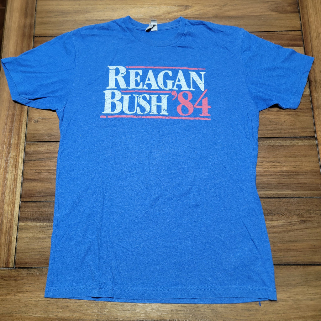 Next Level Apparel Blue Unisex Tee "Reagan Bush '84" - Size Medium