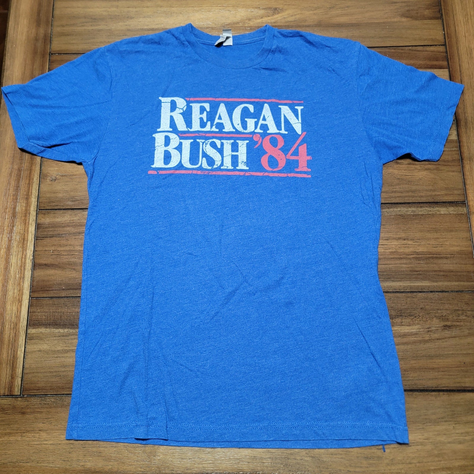 Next Level Apparel Blue Unisex Tee "Reagan Bush '84" - Size Medium