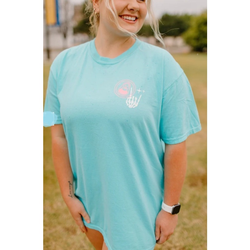 Blue Unisex Tee "Fueled By Energy Drinks And Anxiety" - Size 2XL